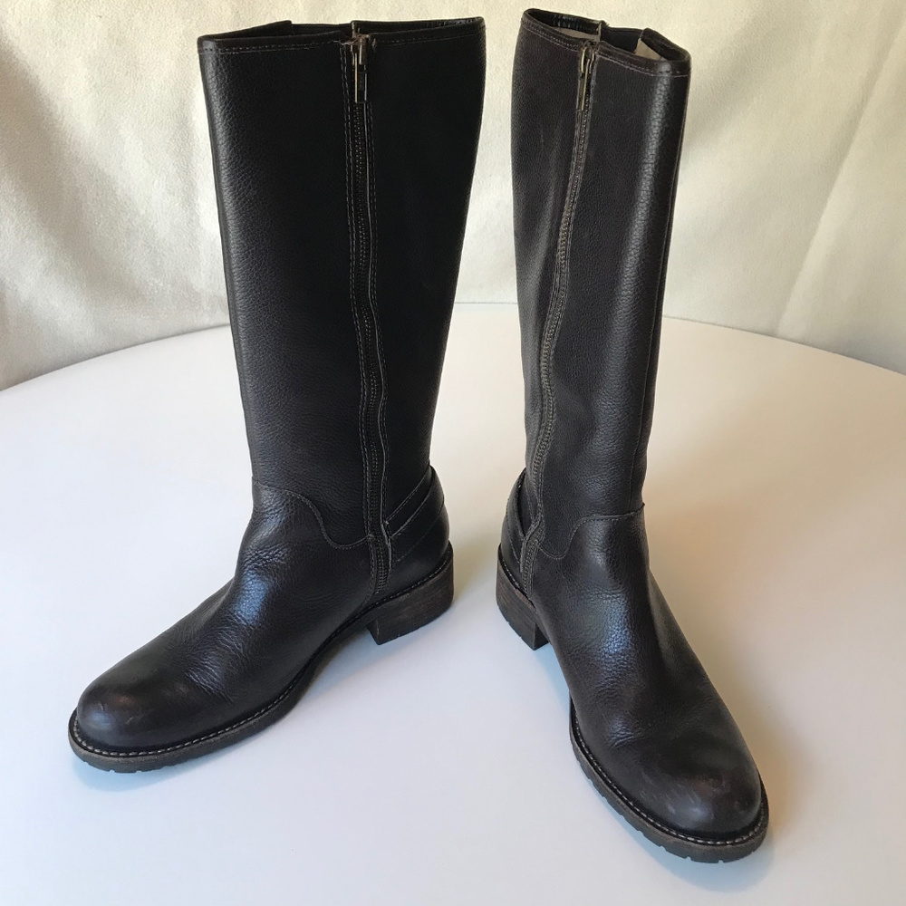 WOMEN'S BROWN DEERFIELD TALL BOOTS, SIDE-ZIP
